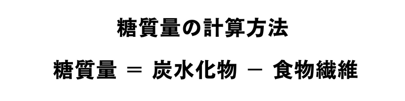 糖質量の計算方法
糖質量＝炭水化物－食物繊維